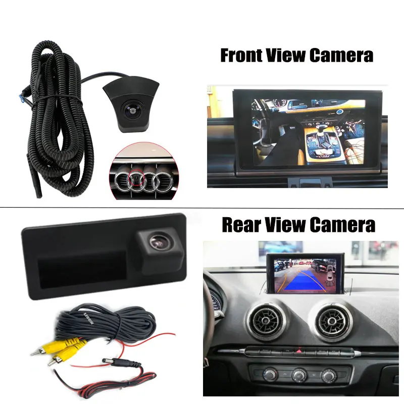 Rear Camera For MIB2 Audi Q2L A3 S3 A4 S4 A5 Q5 A6 Q7 Front View Backup Handle Cam With Dynamic Parking Line Reverse Decoder Box