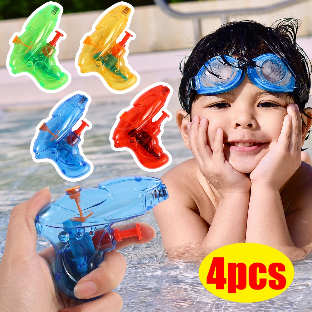 

1/4Pcs Kids Mini Water Gun Plastic Transparent Water Outdoor Beach Swimming Battle Toy Gift Pool Game Small Water Toy Water Guns