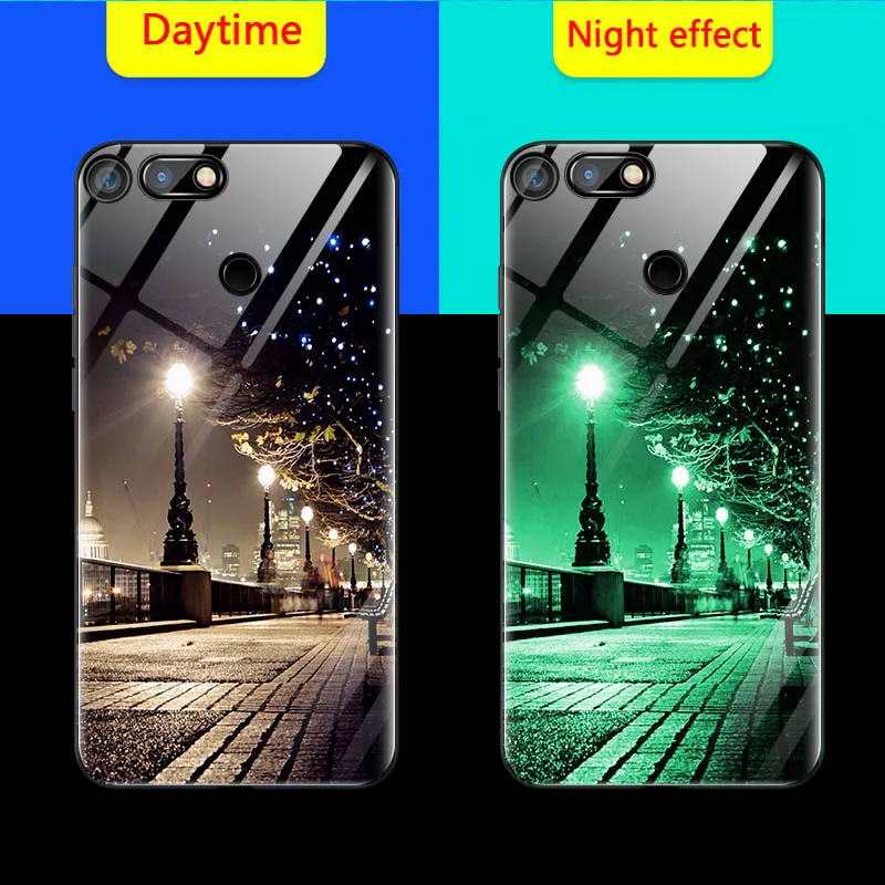 2021 Luminous Phone Case For Huawei Honor 30S View V30 Pro V20 V10 10i 9A Night Shine Glass Cover For Honor 30 20 Pro 8X 7X PLAY