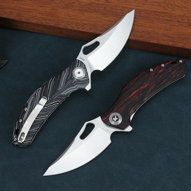 Kesiwo GT999 Real DC53 Blade Folding Knife G10 Handle Flipper Ball Bearing Outdoor Camping Hunting Utility Pocket EDC Knife