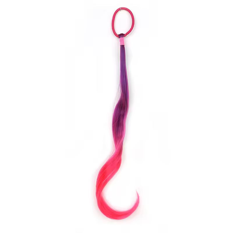 Colored Hair Extensions Synthetic 14"  Lightweight Colored Hair Extensions for Kids Curly Ponytail Extension with Elastic Tie - Image 9