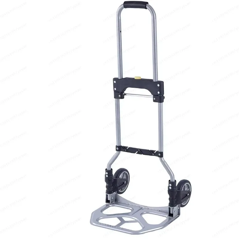 

Two-wheel brake airport trolley, steel and aluminum folding luggage cart