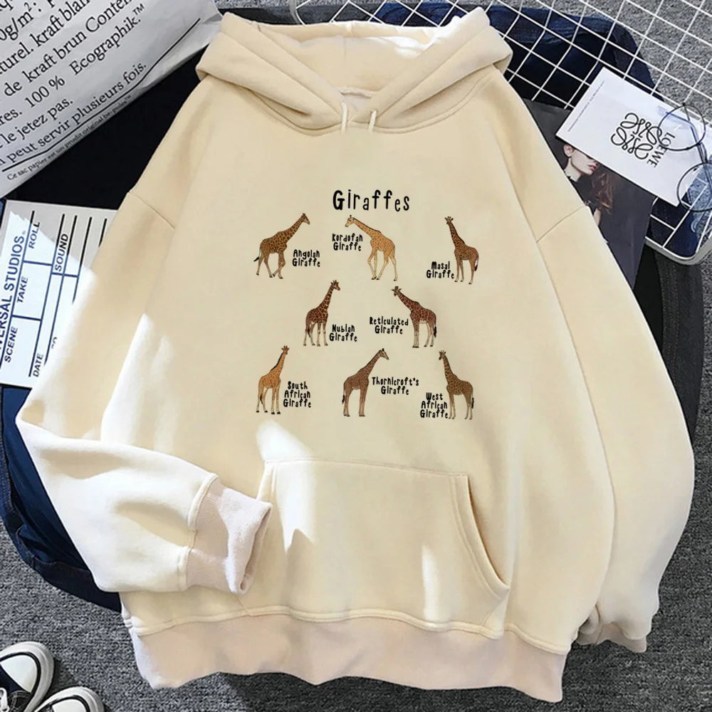 Giraffe Hoodies Vrouwen Zweet Y 2K Anime Winter Esthetische Capuchon Sweatshirts Dames Vintage Sweatshirts