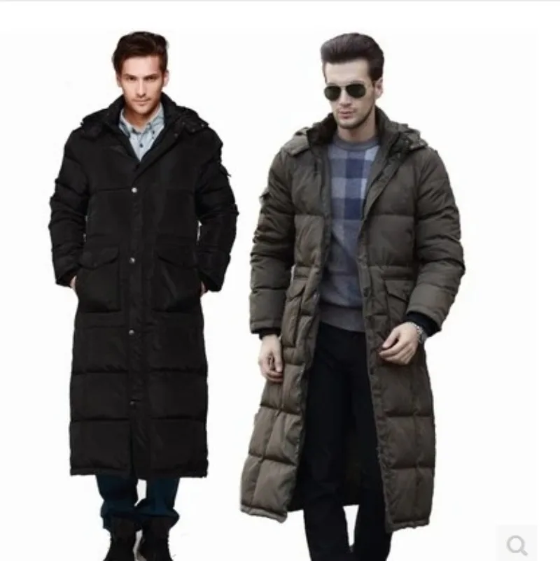 2018 moda uomo con piumino lungo uomo nuovo ispessimento invernale sopra il ginocchio piumini per mantenere caldo il cappotto