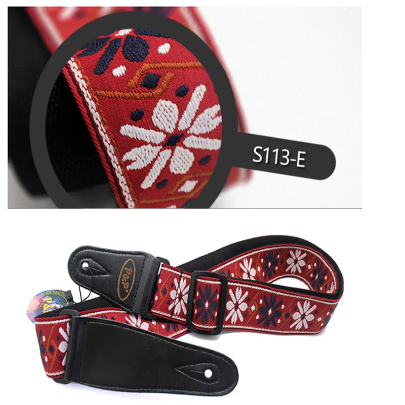 P&P 1 Stück Gitarrengurt im chinesischen Stil mit Stickerei für Bass, Akustik- und E-Gitarre, Schultergurt, Gitarrenzubehör, Teile – Detail 11