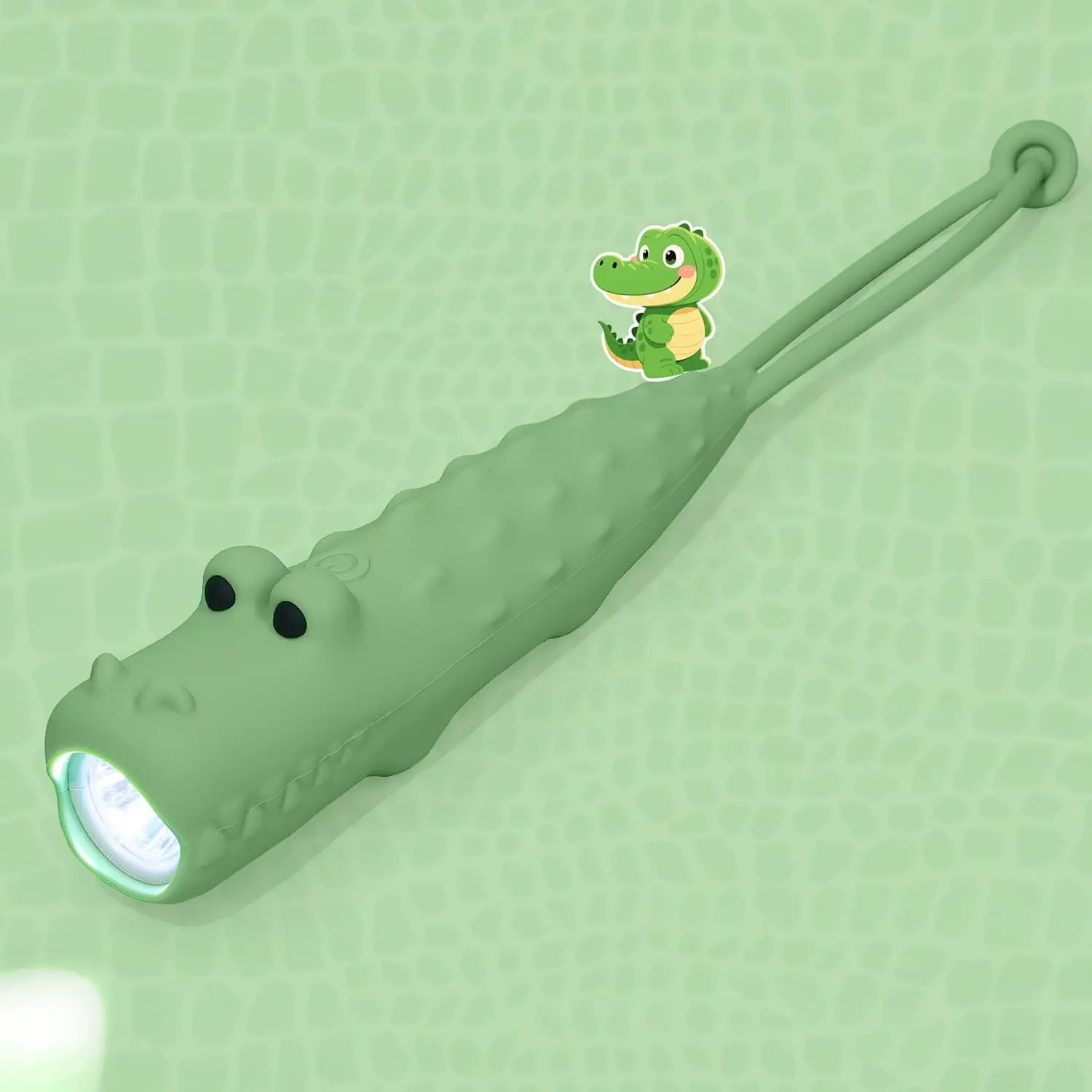 Kids Silicone Flashlight, Dimmable Rechargeable Night Light with Animal Design for Toddlers, Portable Torch for Home, Camping &