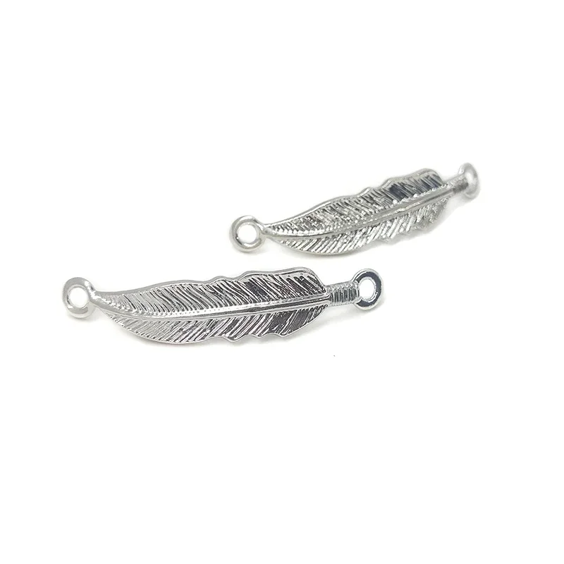 موضة 43*9 مللي متر 5 قطعة/حقيبة سبائك الزنك ريشة مسامية موصل Charms رابط ل عقد دي اي واي القرط مجوهرات اكسسوارات