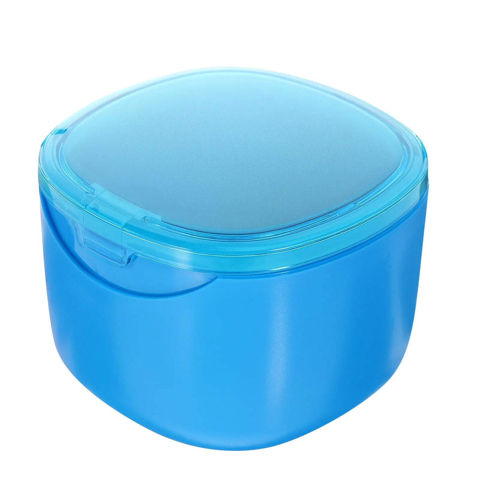 Dental Retainer Case Portable Denture Box Breathable Scratch Proof Safety Lock Travel Outdoor Storage Accessory