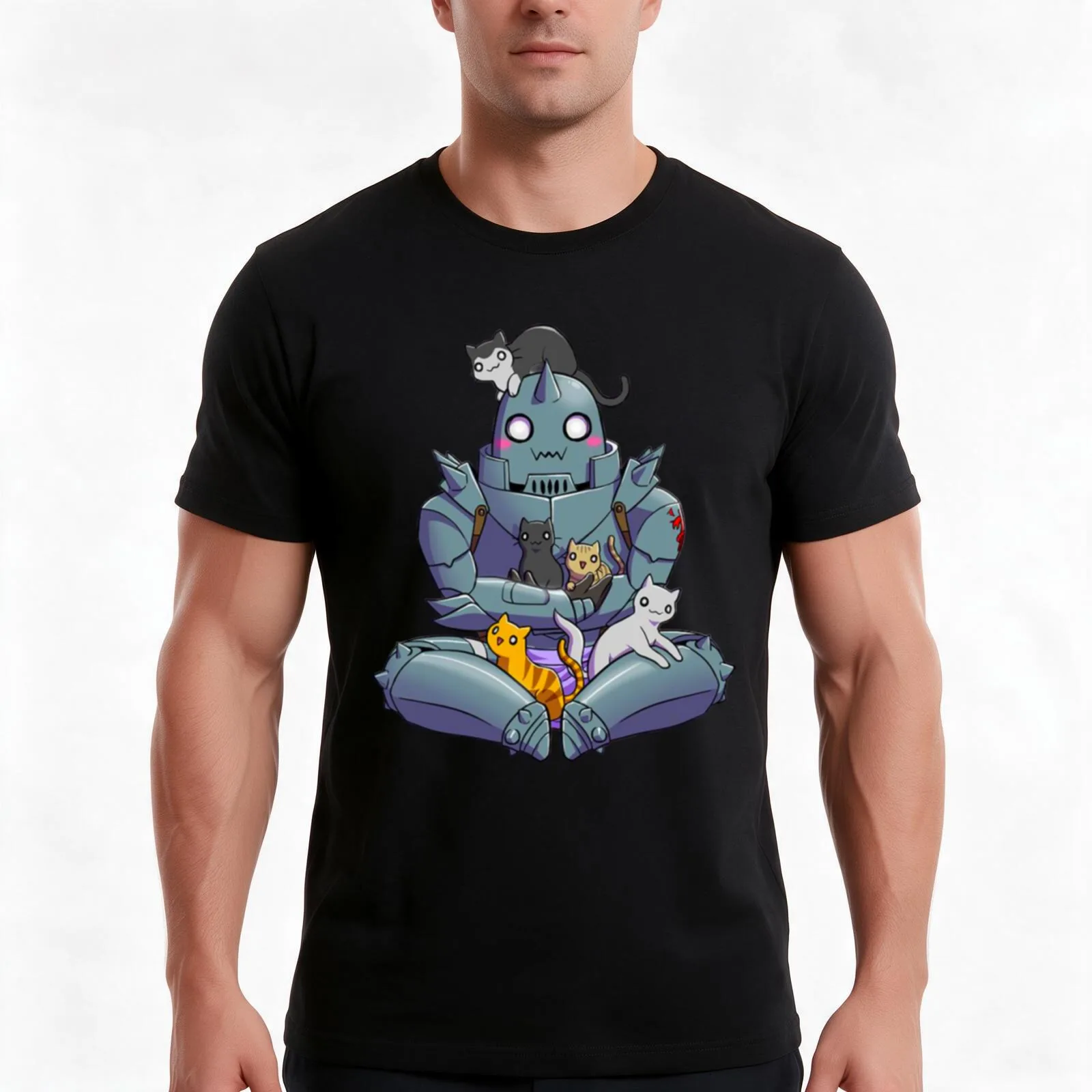 Alphonse Elric Fullmetal Alchemist Brotherhood| Perfect Gift T-Shirt, Summer Casual Cotton Tee, Oversized Streetwear Tops