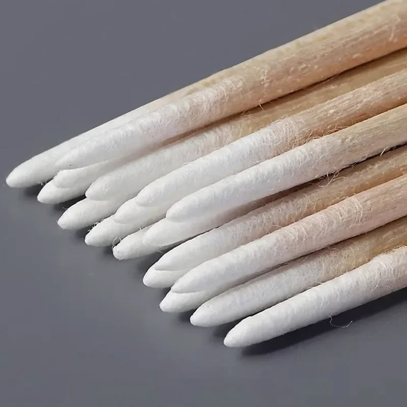 200Pcs Nails Wood Swab Clean Sticks Bud Tip Wooden Cotton Head Manicure Detail Corrector Nail Polish Remover Art Tool