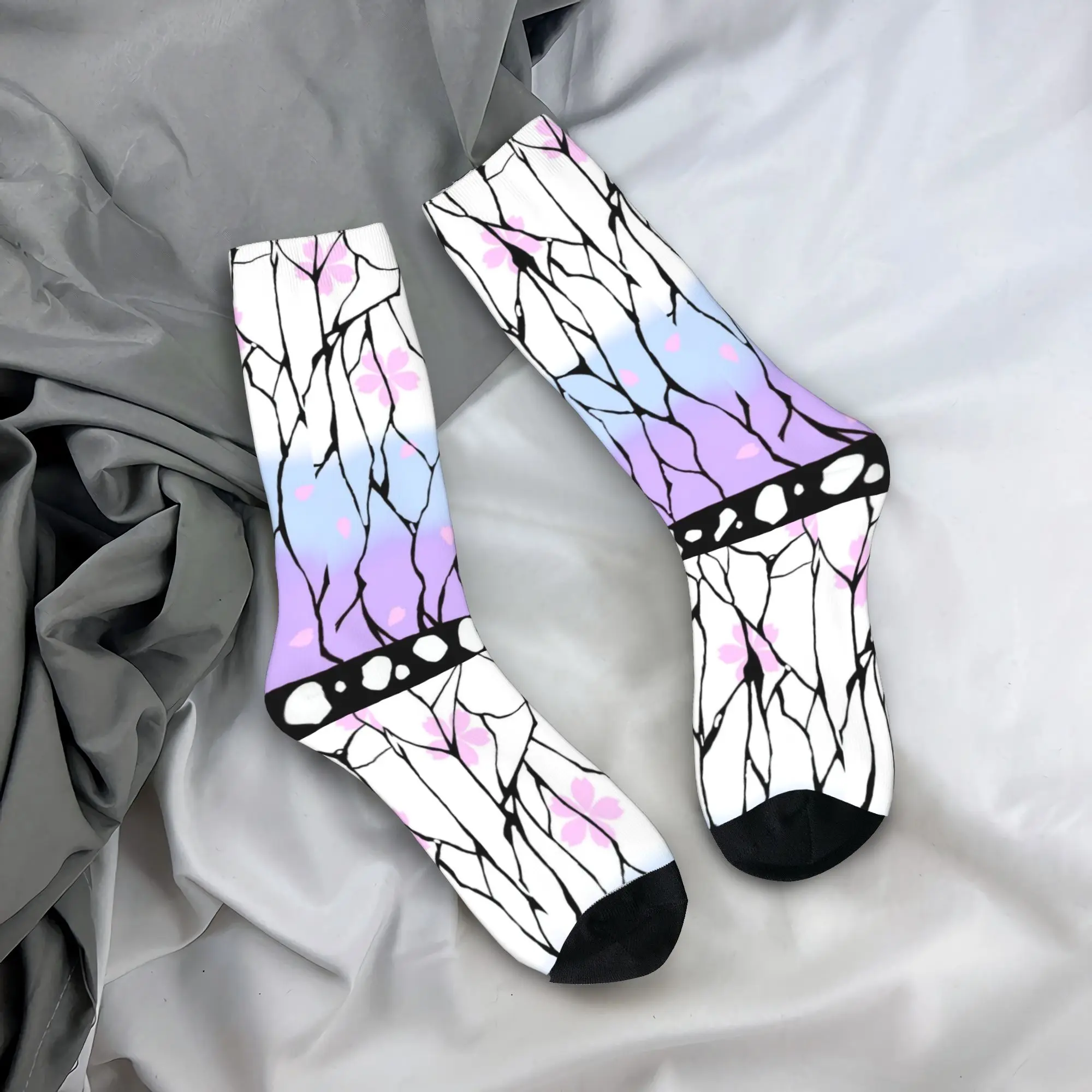 Cool Demons Slayers Anime Skateboard Socks  Polyester Long Socks for Women Men Breathable