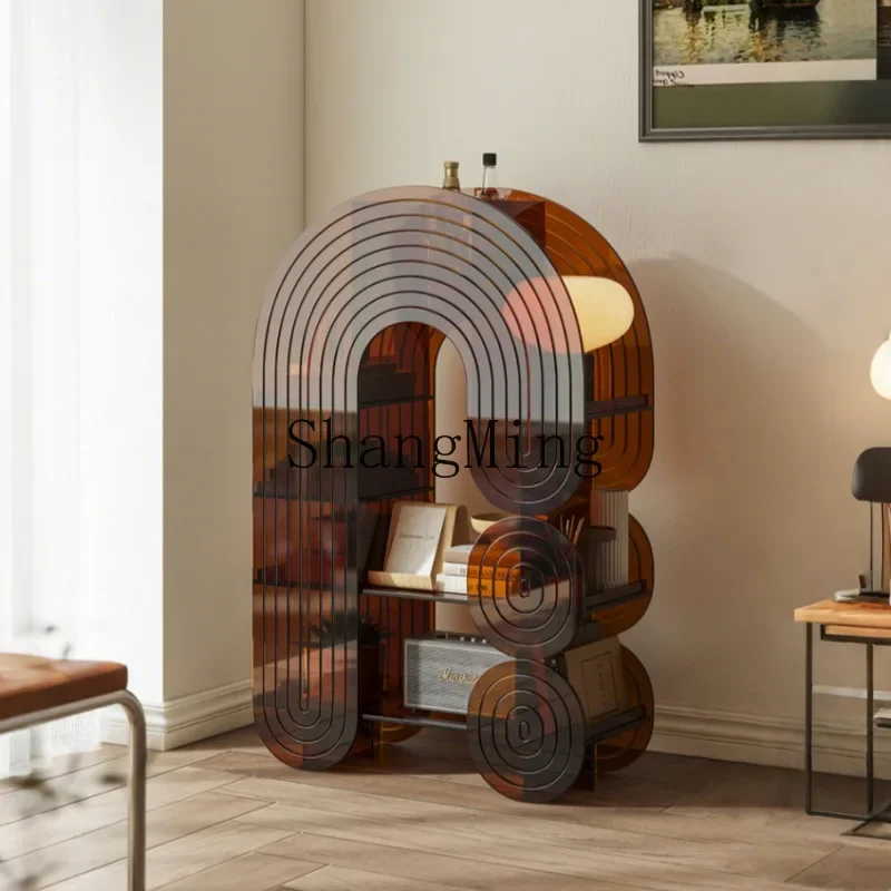 SM الحد الأدنى الإبداعية الاكريليك الموقد الشرفة خزانة مجلة رف الكتب غرفة المعيشة الديكور رف متعدد الطبقات #4