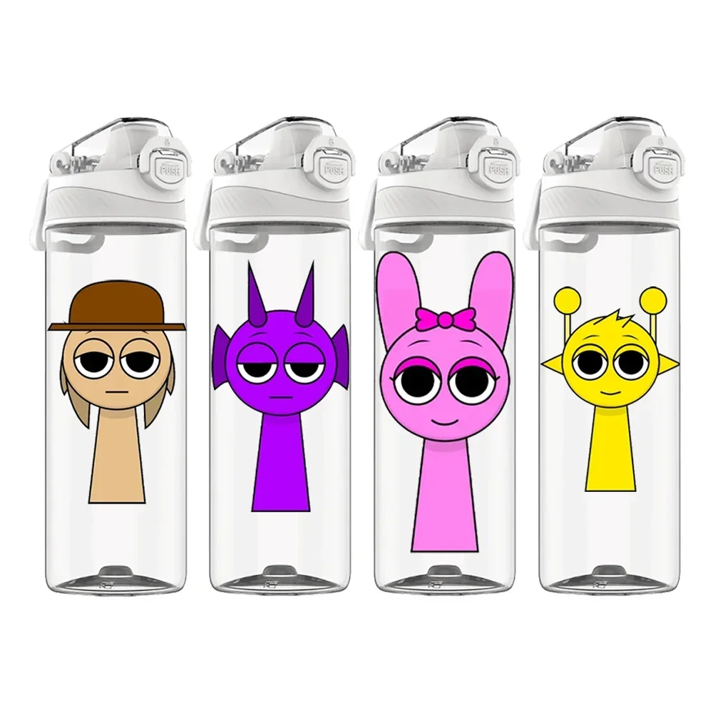 

Cartoon 620ML Game Sprunki Incredibox Transparent with Bottle Sprunki Outdoor Sports Drinking Water Cup Child Holiday Gifts