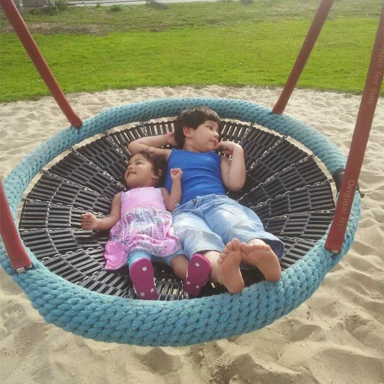 Outdoor Playground Swing  2 Person Garden Tree Net Swing Set With Iron Chain Reinforcement