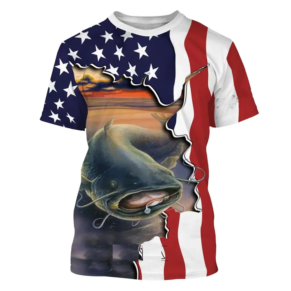 Carp Fishing 3D All Over Print Man\'s T Shirt Harajuku Fashion Short Sleeve Shirt Summer Streetwear Unisex Tshirt