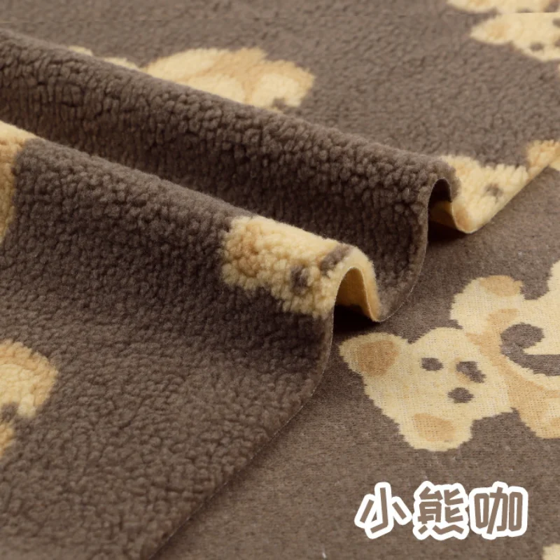 Autumn and winter thickened printing cashmere fabric warm clothing coat sweater plush DIY doll fabric Velvet Fabrics Textiles