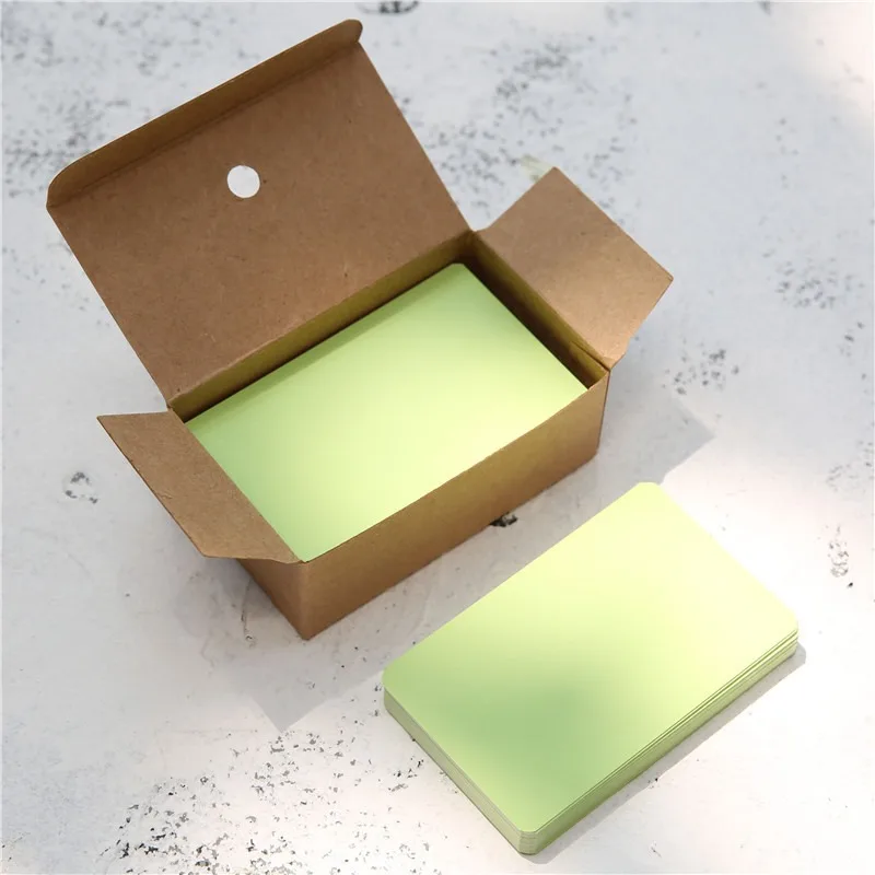 Mini Tarjeta de papel Kraft en blanco para escribir mensajes de agradecimiento, marcador de etiqueta para pintar, papel de bocetos, 7 colores, caja de 100 unidades