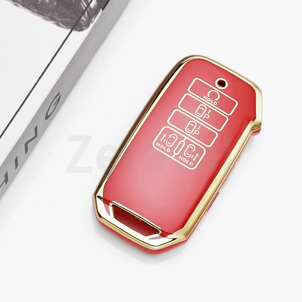 For Kia Sorento MQ4 Carnival Sedona 2021 7 TPU for KIA K7 K8 V6 2022 EV6 2022 Dl3 K5 9 Button Gold Edge Car Key Case Cover Fob