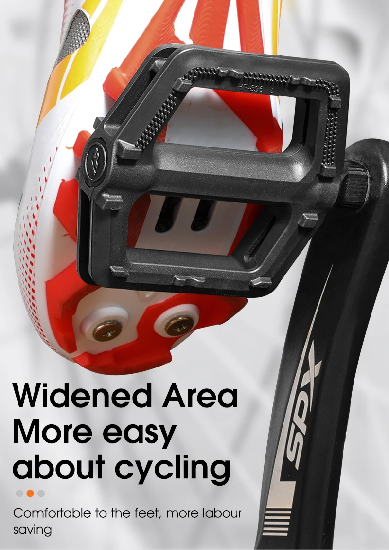 WEST BIKING MTB Fahrradpedale Rutschfeste Plattformpedale für Stadt- und Rennräder Fahrradzubehör Ultraleichte Breite Nylon-Reflektorpads – Detail 5