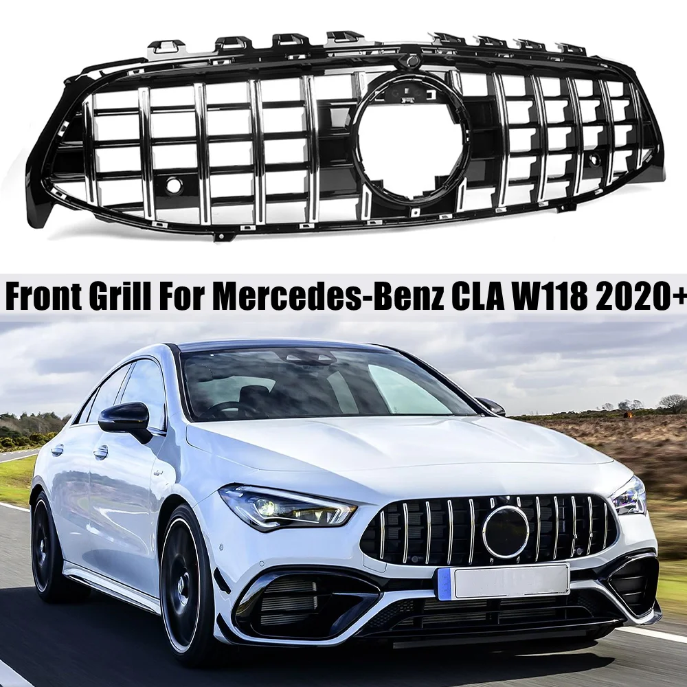 

Front Bumper Grill GT Racing Style Grille For Mercedes Benz CLA W118 2020 2021 2022+ CLA200 CLA220 CLA260 CLA45 Radiator Parts