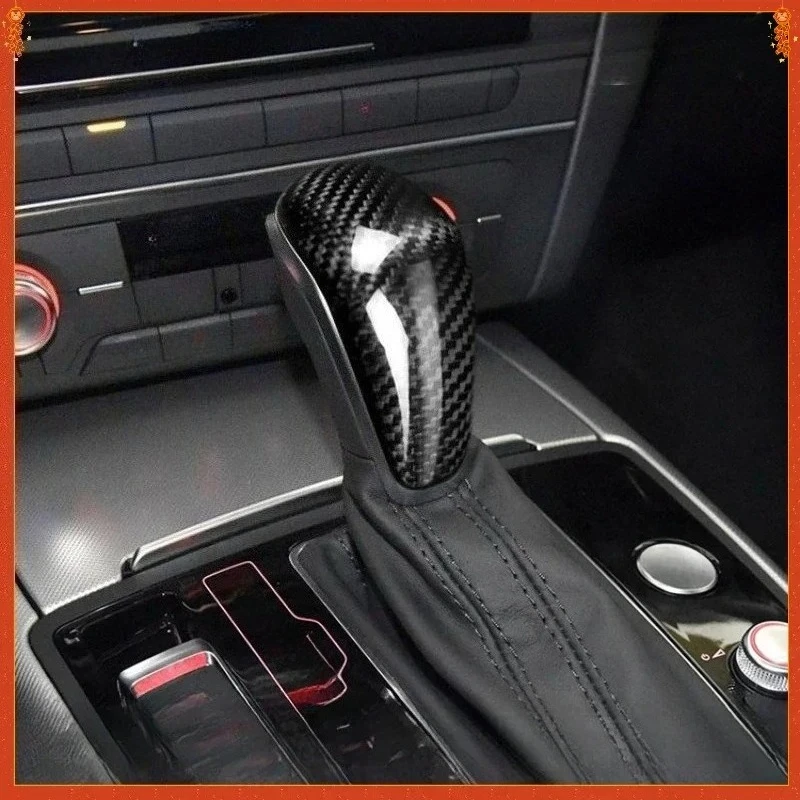 

Для Audi A6 A7 настоящее сухое углеродное волокно 2016-2018 внутренняя наклейка на ручку переключения передач декоративная крышка защитная оболочка переключения передач