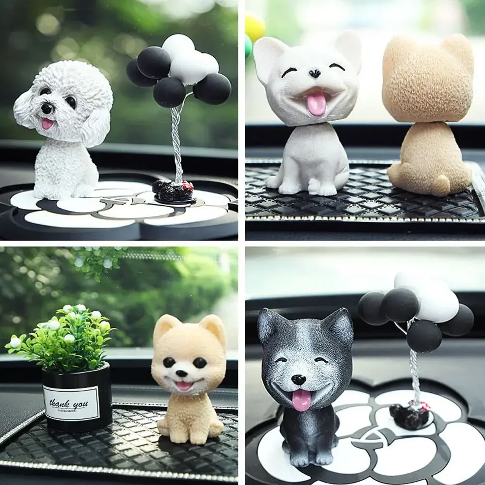 New Shaking Head Dog Ornament Cute Nodding Decoration Gift Car Interior Resin Dog Decoration