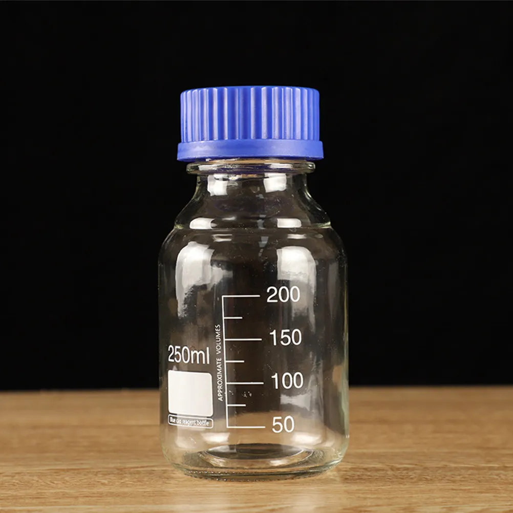 3Pcs Chemical Reagent Bottles 250Ml Glass Laboratory Sample Sealing Bottle Anti Spill Cap Robust Break Resistant Easy Opening