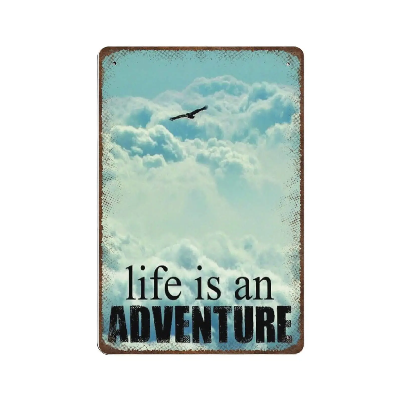 Dreacoss Life is an Adventure Enjoy The Ride Tin Sign -Vintage Tin Sign，Novelty Poster Artwork，Wall Decoration Plaques，Gift for 