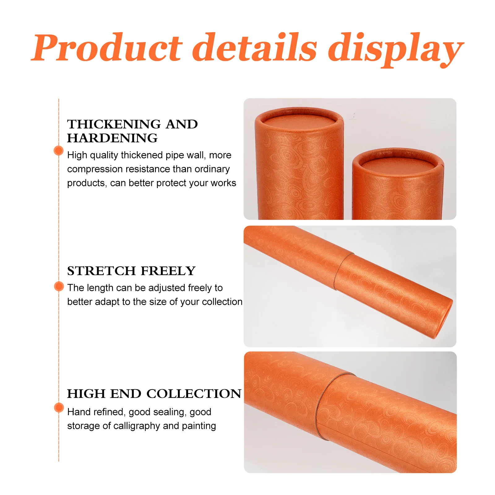 Poster Tube Chinese Porcelain Pattern Expandable Artwork Storage Tube For Documents Maps Blueprints Waterproof Cylinder