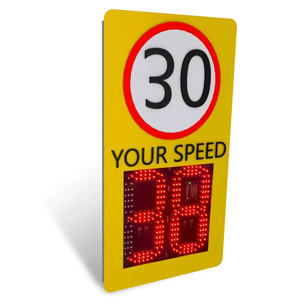 Outdoor Light Emitting Diode Traffic Radar Speed Sign Price 2 Digits High Quality Integrated Housing Speed