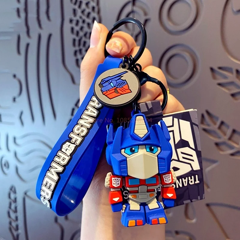 New Transformers Peripheral Optimus Prime Megatron Bumblebee 3d Cartoon Car Keychain Schoolbag Pendant Backpack Decoration Gift