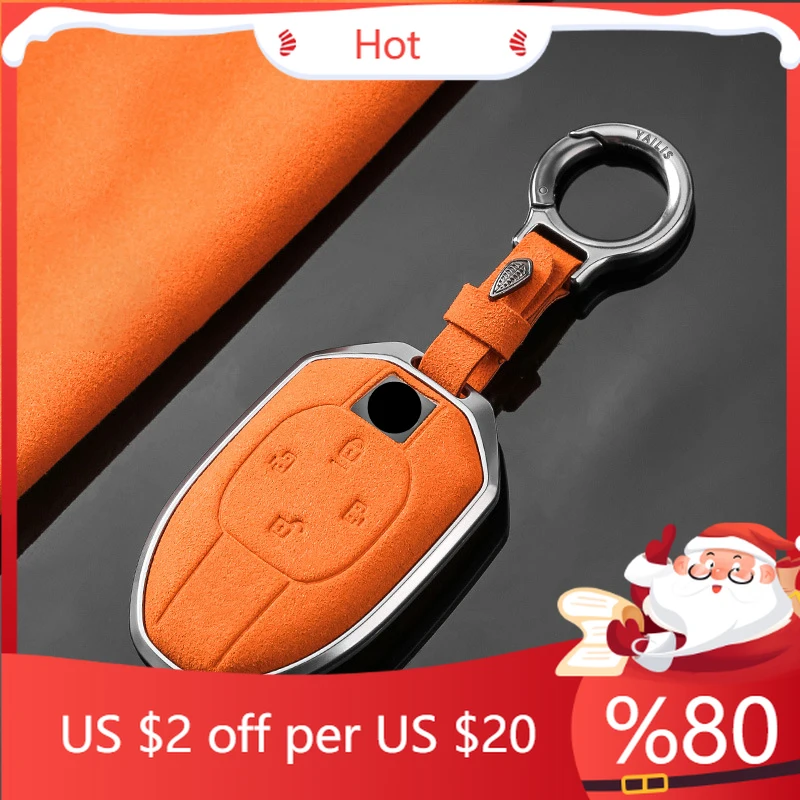

Hot Metal Suede Car Remote Key Cover Case Holder shell Fob For GAC Trumpchi New Empow J11 J12 J13 J15 J16 GS8 Interior Stickers