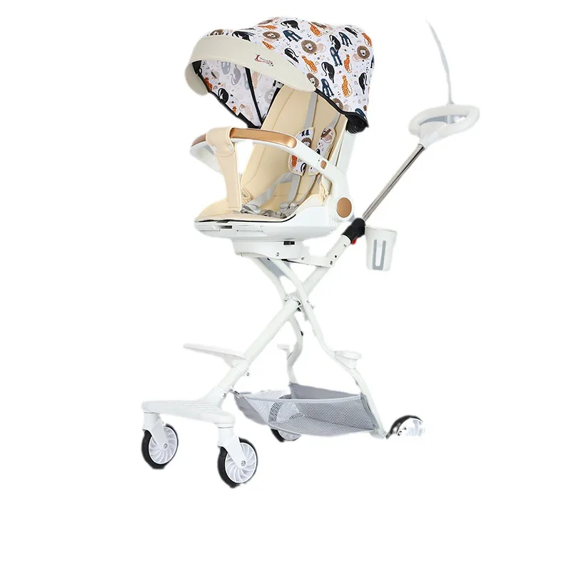 Baby Stroller Three in One Sitting and Lying Universal Test Baby Stroller One Button Folding Two-way Push Utility Baby Stroller