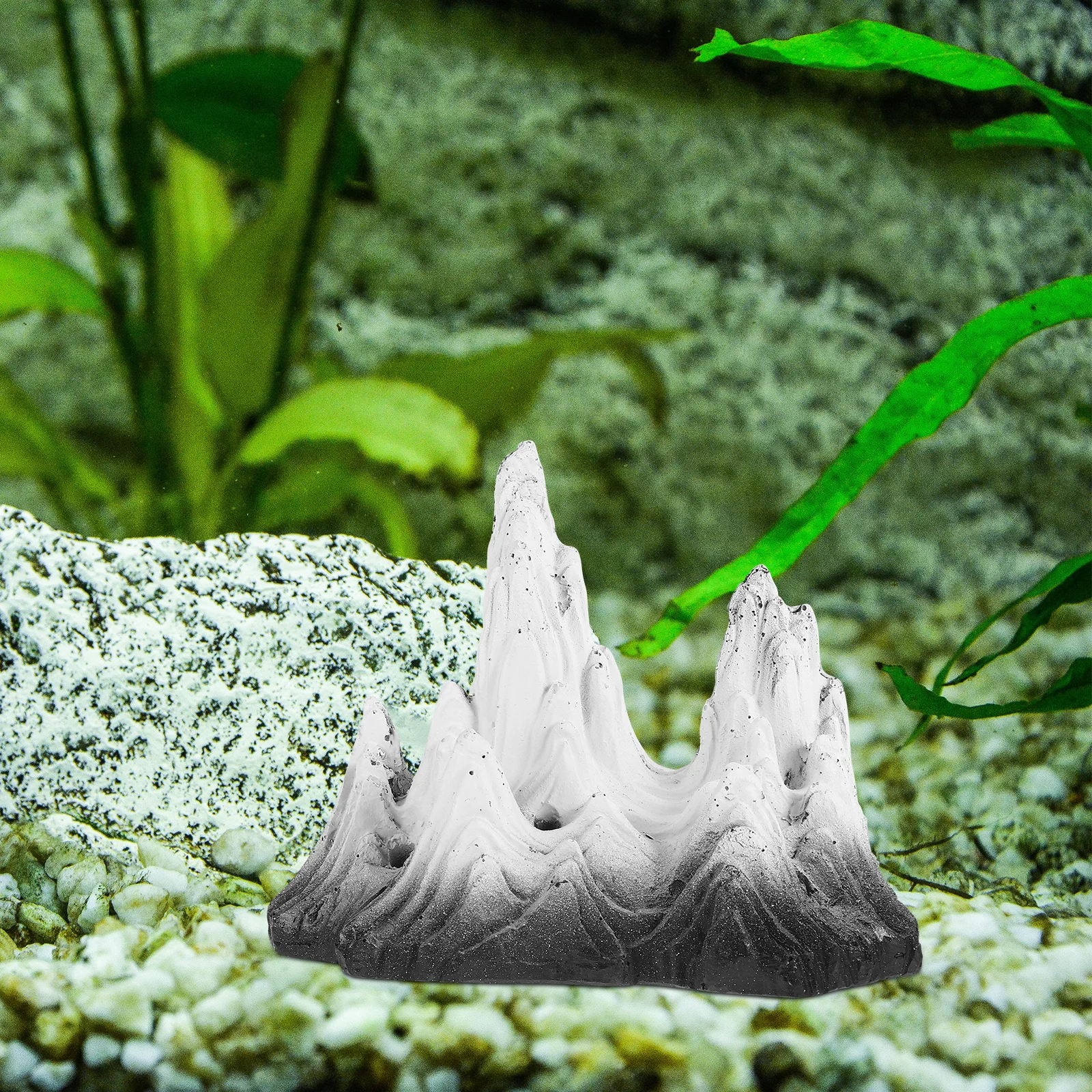 

Snow Mountain For Aquarium Fish Tank Reptile Tank Resin Landscape Prop Simulation Mountain Decor Volcano Natural