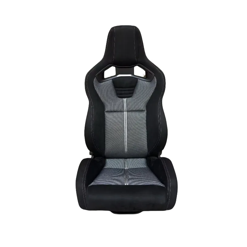 Black and gray car seat modification with angle adjustable racing seat