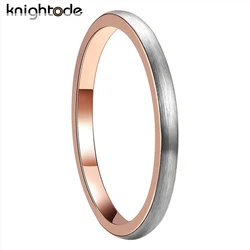 2mm Female Fashion Jewelry Tungsten Carbide Ring Women Engagement Band Dome Brushed