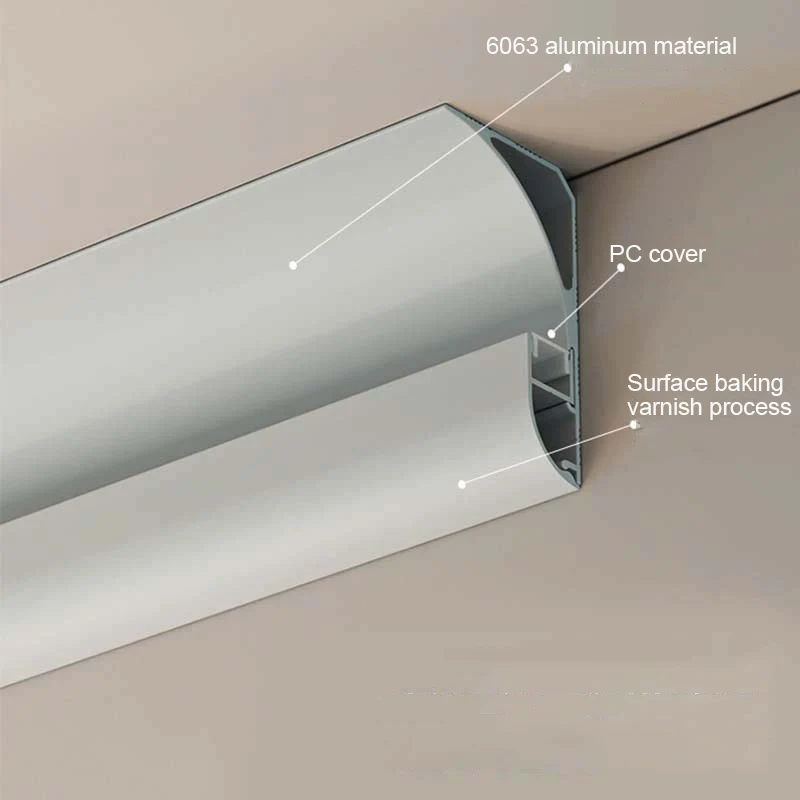 LED Aluminum Profile Multifunctional Indoor Installation Top Corner Linear Light For Living Room Ceiling Decor Reflector Profile