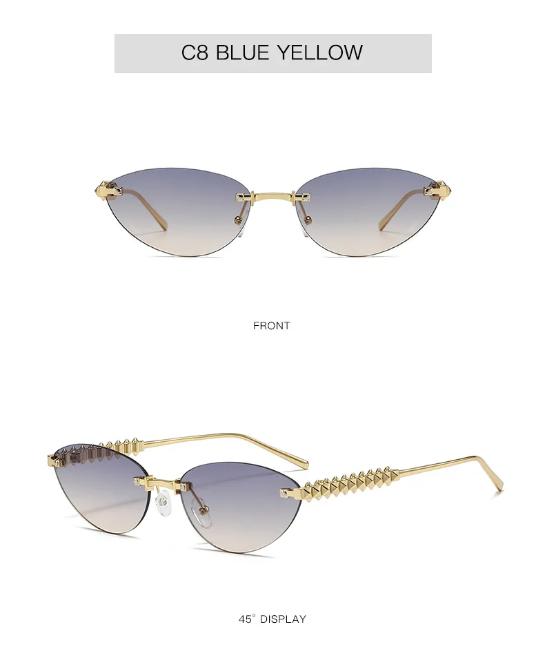 Vintage-Sonnenbrillen für Damen und Herren, rechteckige Sonnenbrillen, ovale Brillen für Damen und Herren, Cat-Eye-Brillen – Detail 12