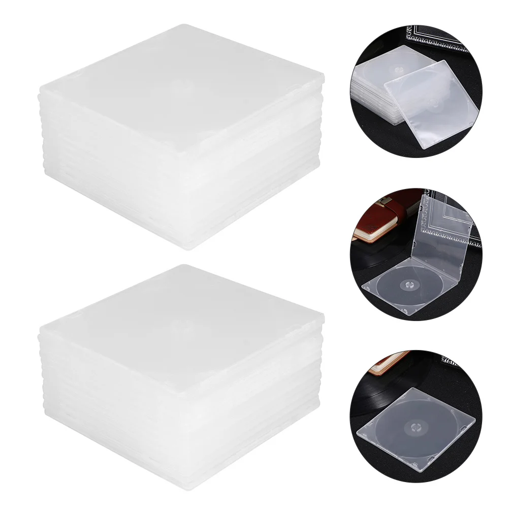 

20 Pcs Cubby Ultra Thin Wallet Clear Stackable Dvd Cd Case Organizer Storage Box