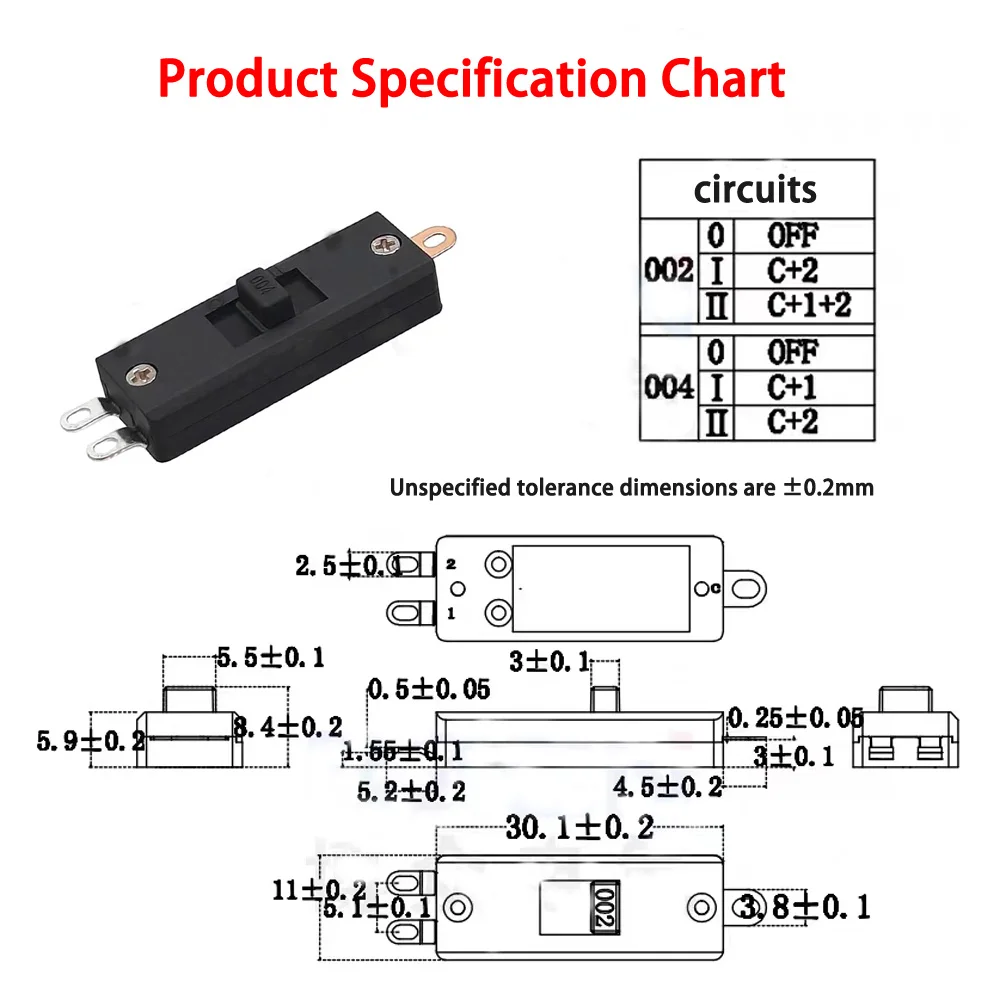 5Pcs SS-1305 Convert Push 3-Pin Toggle Switch Hairdryer Electric Wok Small Fryer Hair Dryer Push Button Switch Push Switch