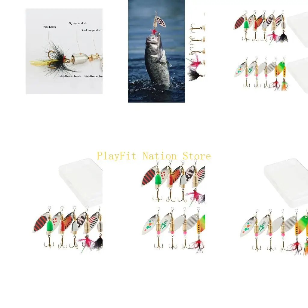 

242F 5 шт., длинные искусственные приманки с блестками, спиннеры, рыболовные приманки с крючком