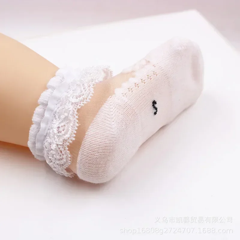 1 Pair Summer Baby Sock Ins Simplicity Korean Solid Color Ruffle Sock for Toddler Girl Cotton Thin Mesh Breathable Kids Sock