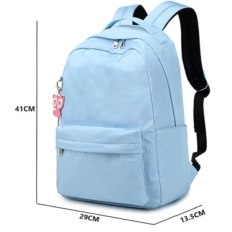 Bolsa escolar bordada personalizada para meninas adolescentes, mochila para crianças, mochila monocromática, cabe laptop de 14 ", simples, cor sólida