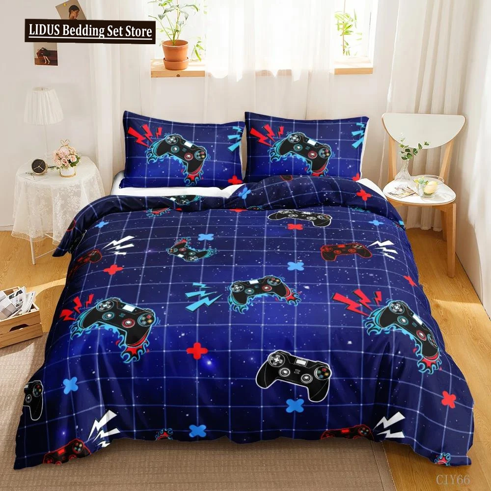 

Gamer Duvet Cover Set Kids Boys Teens Video Game Controller Gamepad Bedding Set Double Queen King Size Polyester Qulit Cover