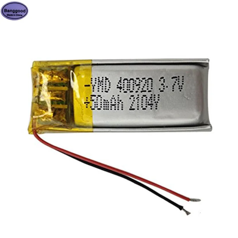 High Quality 3.7V 50mAh 400920 040920 Lipo Polymer Lithium Rechargeable Li-ion Battery Cells for GPS Bluetooth MP4 MP5 Toys