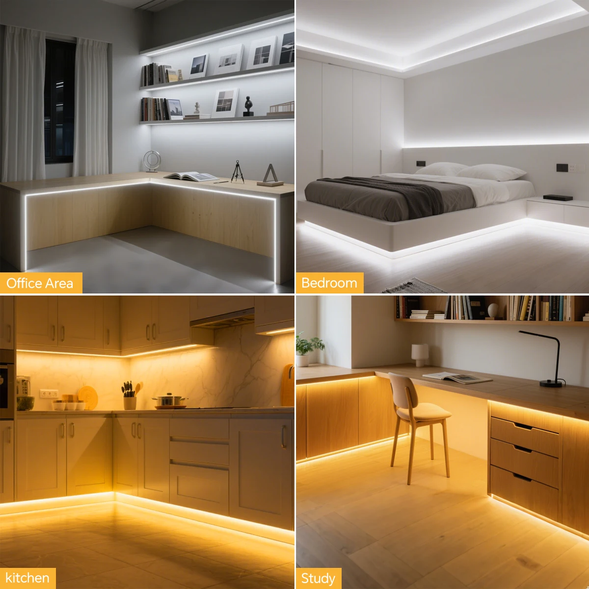 1-10 متر DC24V COB LED ضوء النيون تسجيل العرض 9 مللي متر أبيض/دافئ أبيض/غرفة بيضاء طبيعية إضاءة ديكورية ذاتية اللصق الشريط مصباح