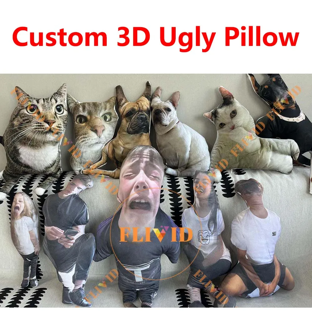 

Funny 3D Ugly Human/Animal Hot Pillow,Customized Portrait Pillows,Personalized Pillow,Pet Loss Memorial Gift,Pet Lover Gift