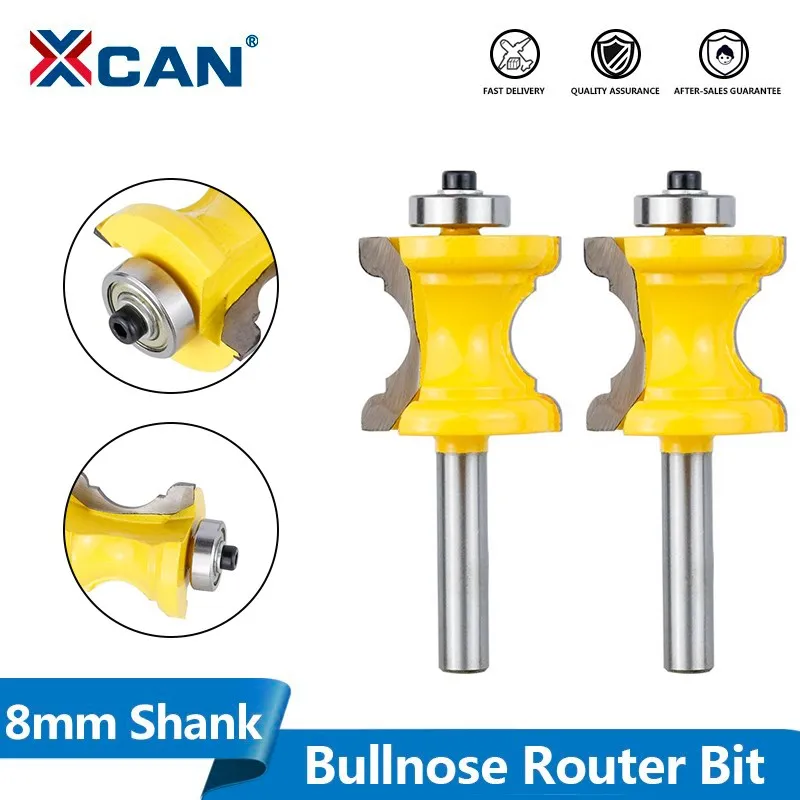 XCAN 8mm Shank Wood Router Bit Line knife Wood Milling Cutter Bullnose with Bead Column Router Bit for Woodworking Tool