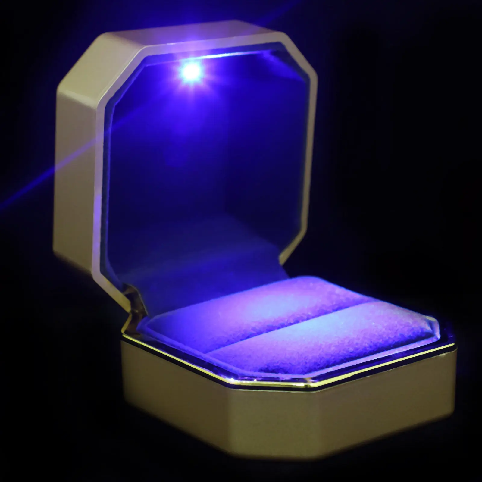 

Ring Case Wedding Ring Box Light Small Decorative Jewelry Holder for Proposal Engagement Wedding Ceremony Gift