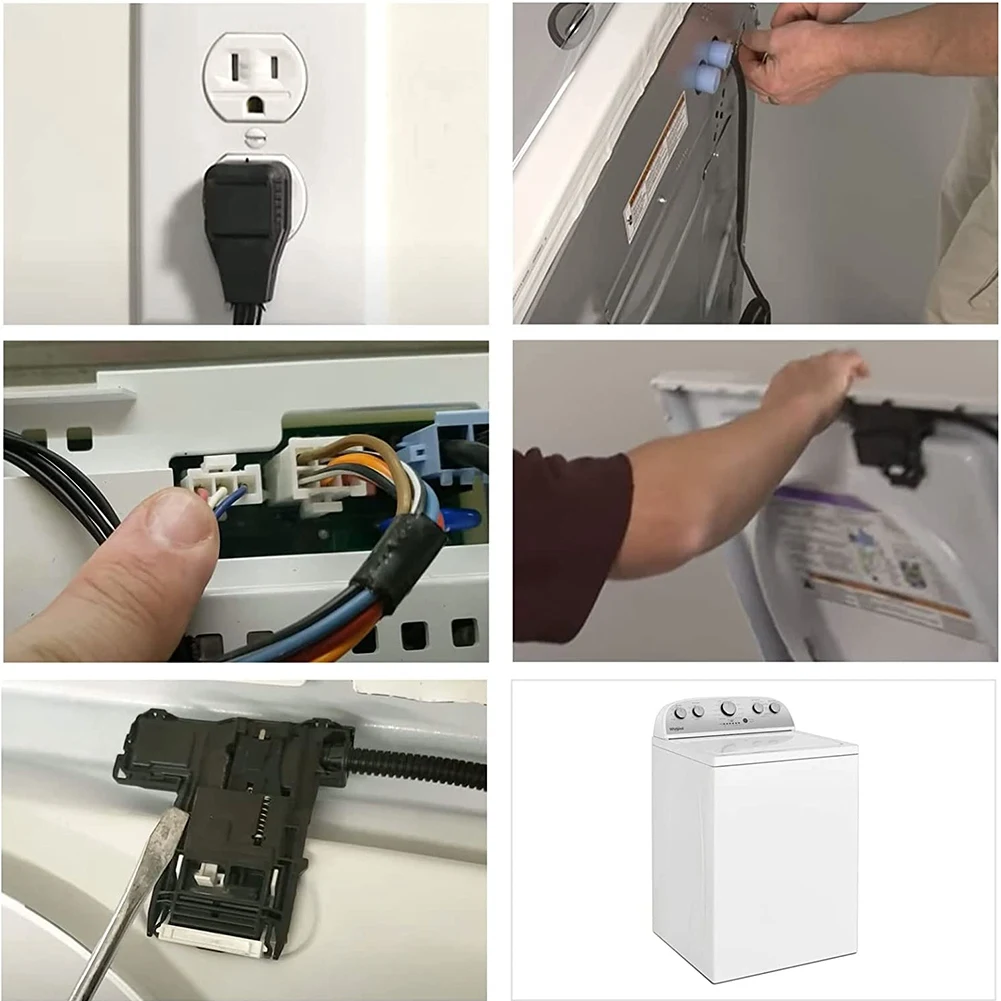 W11307244 W10682535 sostituzione dell'interruttore di blocco del coperchio della rondella (3 fili) adatta per Whirlpool, gruppo chiusura della porta del coperchio della lavatrice